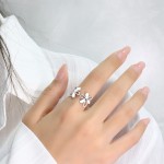 古猫宁 素圈关节食指戒ins韩式女花朵开口戒指夸张时尚欧美杂志款