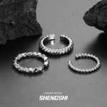 韩版小众ins风个性高级轻奢冷淡风开口素圈组合戒指女不掉色批发