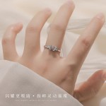 小清新蝴蝶戒指女韩版小众设计感轻奢开口食指戒送女友日常通勤戒