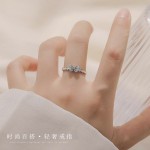 小清新蝴蝶戒指女韩版小众设计感轻奢开口食指戒送女友日常通勤戒