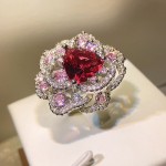 高碳钻高科技钻彩色冰花切开口闭口戒指 tiktok直播货源