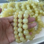 天然和田色玉髓 鸡油黄黄口和田玉手串 DIY手串