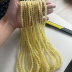 天然和田色玉髓 鸡油黄黄口和田玉手串 DIY手串