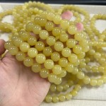 天然和田色玉髓 鸡油黄黄口和田玉手串 DIY手串