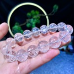 天然七彩暴风雪白阿塞白阿赛斯特莱水晶手串圆珠彩虹生日送礼批发