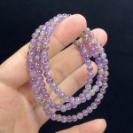 天然烟紫水晶多圈圆珠手串佛珠手链直播福利款DIY饰品男女款批发