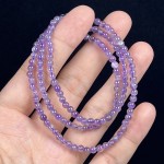 天然烟紫水晶多圈圆珠手串佛珠手链直播福利款DIY饰品男女款批发