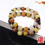 三彩金丝玉莲花手串批发 招财旺运 男女款手链厂家直销