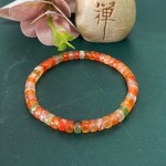 天然玛瑙直切单圈手链首饰药片玛瑙手串diy搭配盐源彩色手串工厂