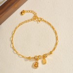沙金饰品福满葫芦跑环手链女仿真黄金小众轻奢高级感福禄手串配饰