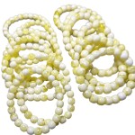 二代蜜蜡白花蜡老型珠单圈手串 虎皮纹 瓷白 白绞黄老型珠手串