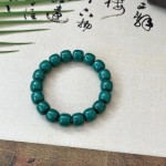 绿松石圆珠手串科技松老油绿高仿文玩手链二代合成男女单圈串珠