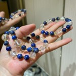 复古天然白水晶青金石设计感手链手串