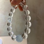 高品质12-16mm天然白水晶海蓝宝石撞色手链手串