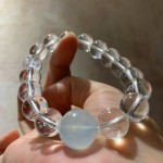 高品质12-16mm天然白水晶海蓝宝石撞色手链手串
