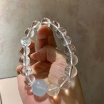 高品质12-16mm天然白水晶海蓝宝石撞色手链手串