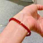 4mm高品质天然冰透红玉髓手链手串