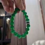 10MM店主推荐帝王绿翡翠色起光高品质绿玉髓设计感手链手串