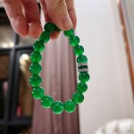 10MM店主推荐帝王绿翡翠色起光高品质绿玉髓设计感手链手串