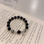 黑曜石手串小众设计串珠简约手链闺蜜复古百搭冷淡风晶精致款闺蜜