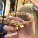 天然金发晶招财纳福手串轻奢高级感小胖福元宝串珠水晶手链女饰品