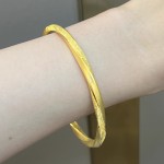 新中式小众设计感国风越南沙金半钉砂质感莫比乌斯素圈手镯批发女