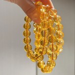 12mm高品质氛围感人造玻璃体黄水晶手链手串