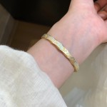 【工厂高货】描金KT猫手镯百搭錾刻实心吉言手镯女手环镯子不掉色