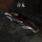 艺尚s925泰银《浮木》手镯男士款小众复古高级感男款男士情侣镯子