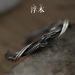 艺尚s925泰银《浮木》手镯男士款小众复古高级感男款男士情侣镯子