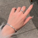 满天星手镯批发钛钢手镯爆款不锈钢手镯子女手饰品高级感满钻手镯