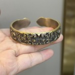 铜镀黑金新中式时尚饕餮开口手镯轻奢复古高级感低调男士个性镯子