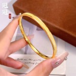 越南沙金满天星手镯里外一色铜镀金女轻奢砂面方形金镯子久不掉色