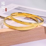 越南沙金满天星手镯里外一色铜镀金女轻奢砂面方形金镯子久不掉色