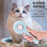 跨境新款宠物梳子猫咪不锈钢针梳按摩去浮毛刷一键除毛狗狗去毛梳