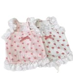 狗狗衣服春夏新款碎花蕾丝吊带公主裙子宠物比熊泰迪花边背心裙