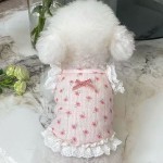 狗狗衣服春夏新款碎花蕾丝吊带公主裙子宠物比熊泰迪花边背心裙