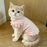 飞袖碎花宠物背心泰迪雪纳瑞狗狗家居服春秋天公主防掉毛猫咪衣服