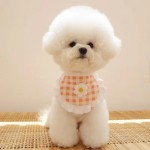 ins可爱小狗狗格子小花围兜宠物口水巾比熊泰迪博美围脖猫咪饰品