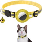2025新款适用各系统Airtag反光宠物猫咪项圈带铃铛定位器项圈现货