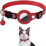 2025新款适用各系统Airtag反光宠物猫咪项圈带铃铛定位器项圈现货