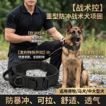 战术狗项圈训练狗项圈套装防爆冲牵引绳中型大型犬金属扣颈圈批发