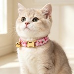 夏日水果花卉印花猫脖圈可拆蝴蝶结铃铛猫咪项圈现货批发一件代发