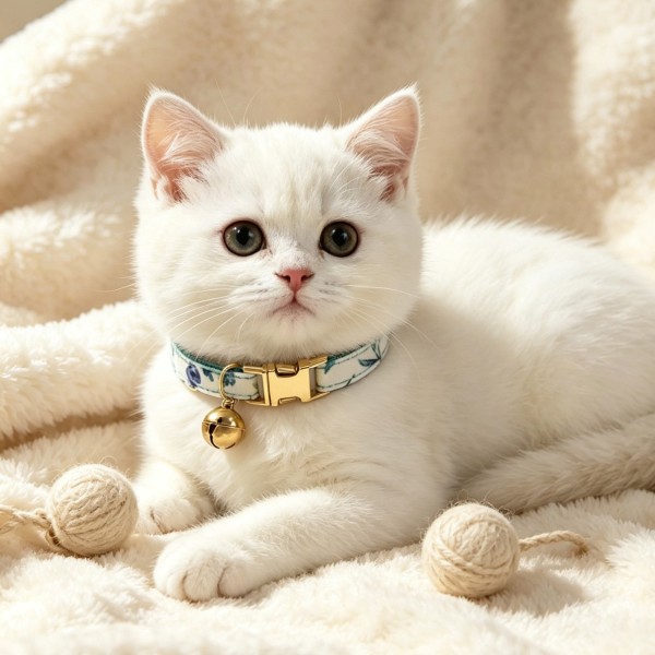夏日水果花卉印花猫脖圈可拆蝴蝶结铃铛猫咪项圈现货批发一件代发