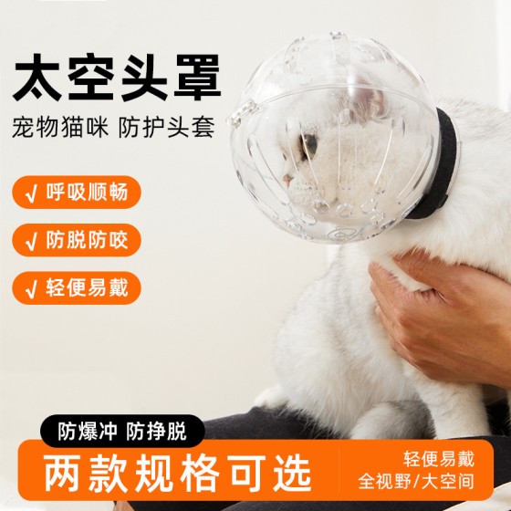 猫咪太空头罩防咬透气项圈宠物用品狗狗塑料头套猫咪伊丽莎白圈