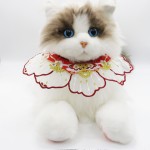 工厂直销宠物猫咪云肩红色刺绣国风宠物披肩绣花围脖项圈礼服装饰