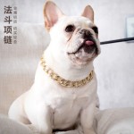 恶霸玫瑰金链子法斗狗中小型犬项圈宠物项链配饰嘻哈吊坠宠物潮饰
