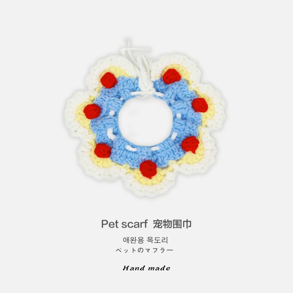 猫咪手工项圈宠物装饰猫狗兔饰品项链编织物脖圈衣服可爱花朵围巾