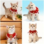 猫咪结婚装饰围脖宠物陪嫁项圈主人婚礼狗狗装扮口水围兜喜庆红色