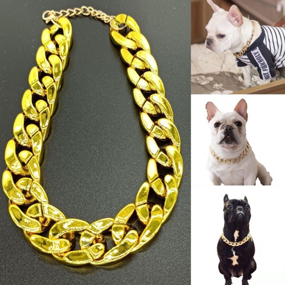 宠物狗狗项圈猫咪金毛拉布拉多黄金项链配饰法斗猫拍照泰迪犬恶霸